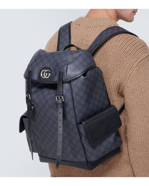 Gucci Blue Ophidia GG Medium Leather Backpack for men