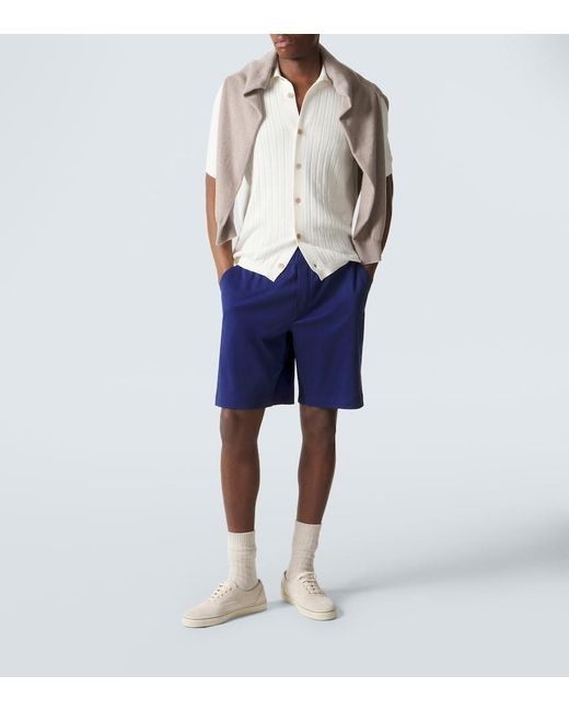 Brunello Cucinelli White Suede Sneakers for men