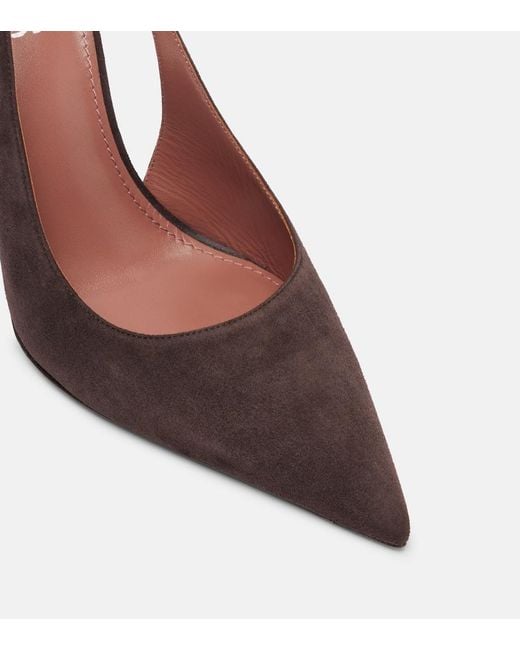 Paris Texas Brown Lidia 105 Suede Slingback Pumps