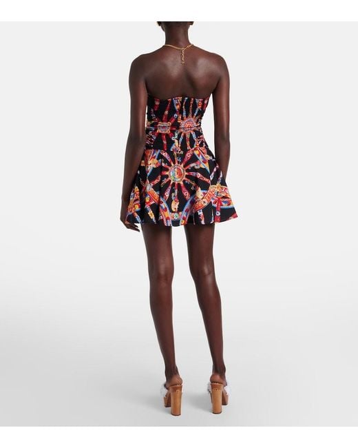 Dolce & Gabbana Red Printed Silk-Blend Minidress