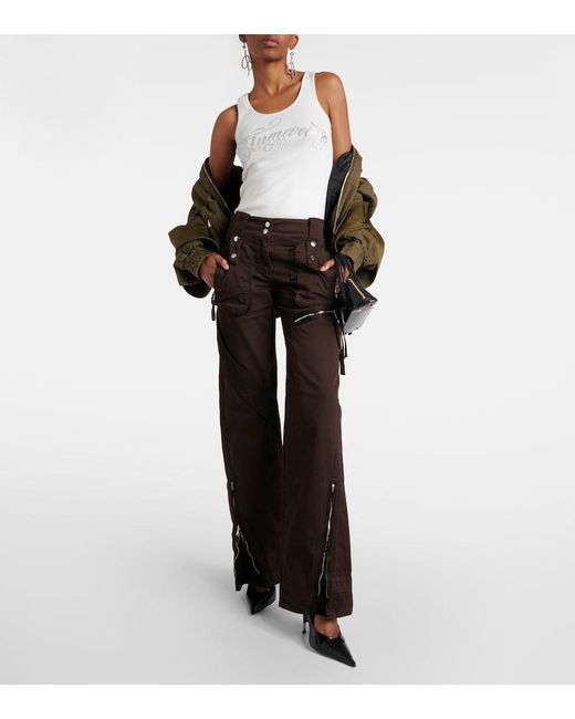 Blumarine Black Low-Rise Denim Cargo Pants