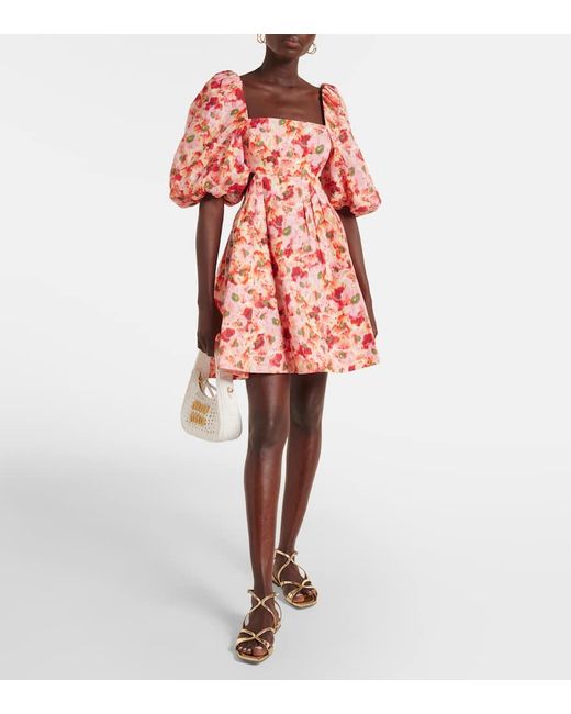 Zimmermann Red Minikleid Lightburst Aus Leinen