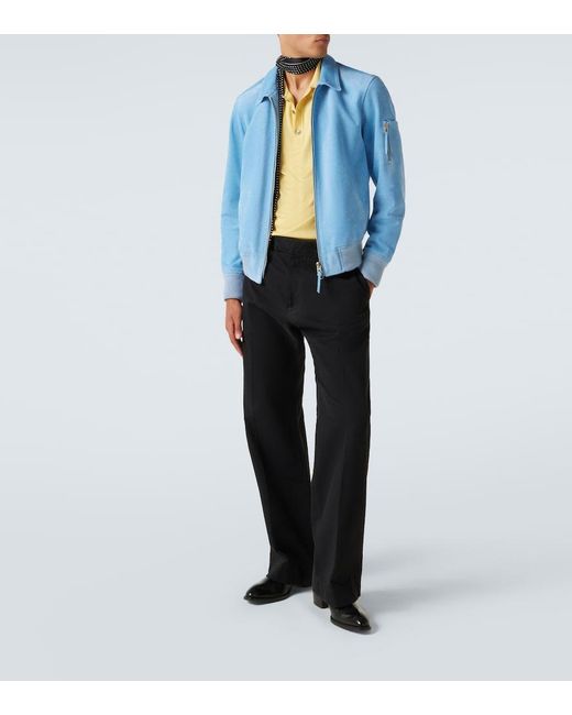 Tom Ford Blue Suede Blouson Jacket for men