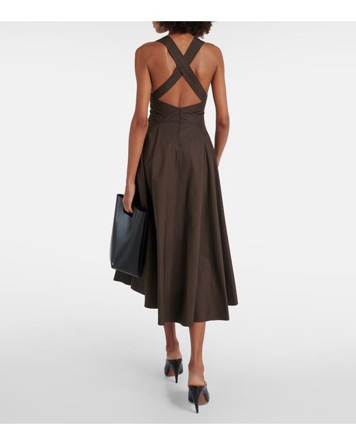 Alaïa Brown Cotton Poplin Midi Dress