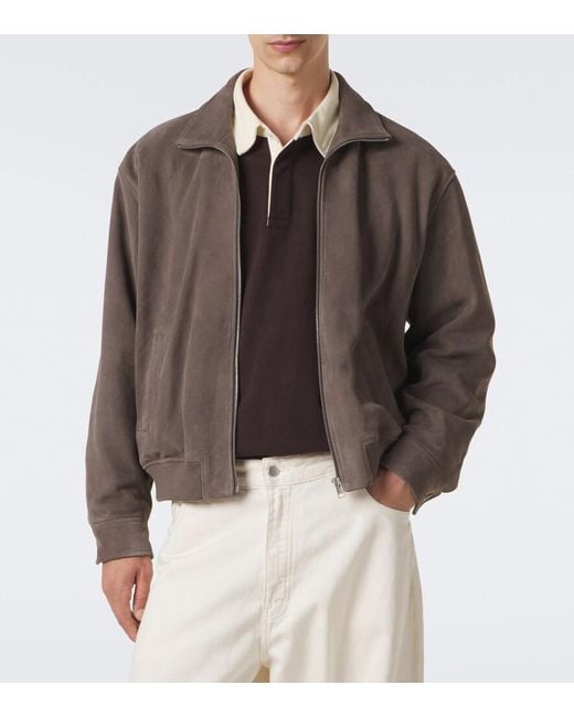 FRAME Brown Suede Blouson Jacket for men