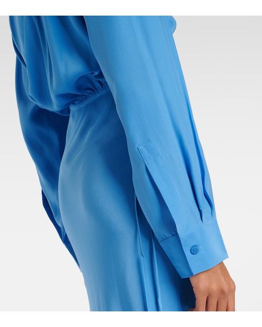 Christopher Esber Blue Cutout Silk Maxi Dress