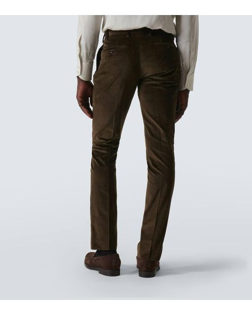 Lardini Brown Corduroy Slim Pants for men