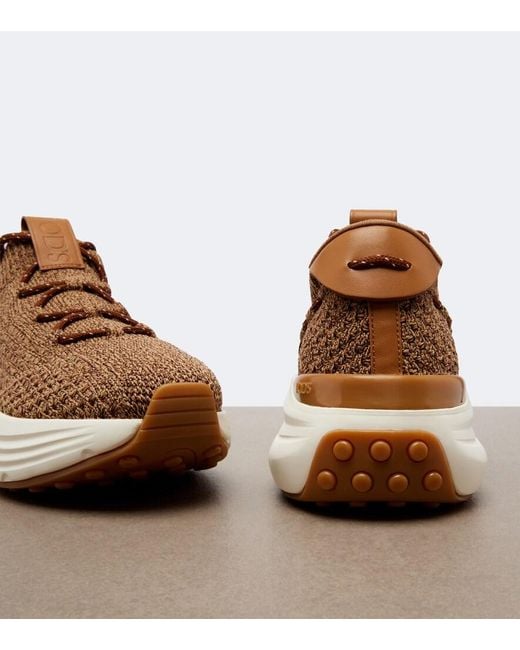Tod's Brown Knitted Sneakers