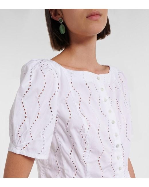 Polo Ralph Lauren White Broderie Anglaise Cotton Top