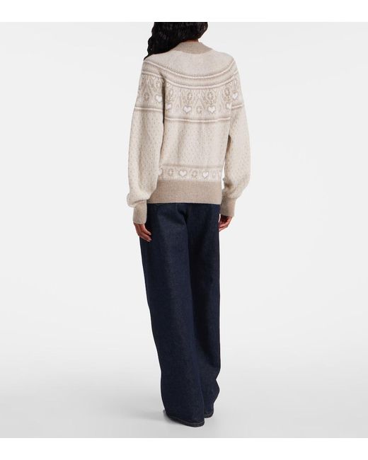 Khaite Natural Marc Fair Isle Cashmere Cardigan