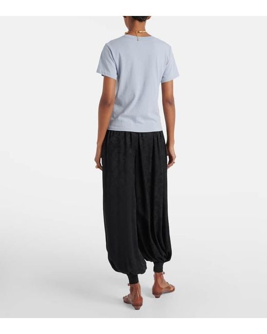 Camiseta De Algodon Estampada Chloé de color Gray