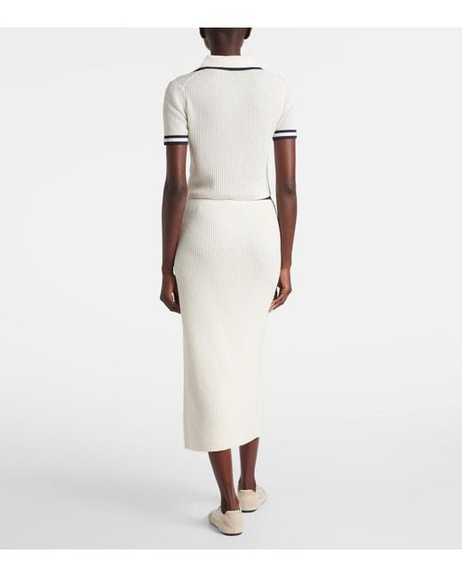 Jonathan Simkhai White Whitten Boucle Polo Shirt