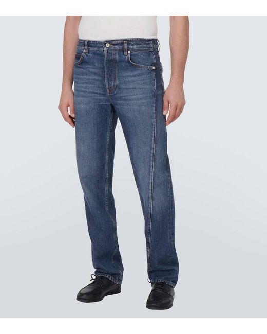 Loewe Blue Deconstructed Straight Jeans for men
