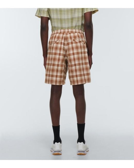 And Wander Natural Dry Check Shorts for men