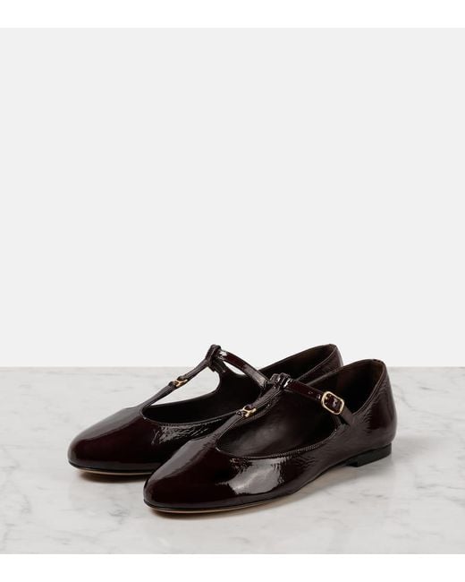 Chloé Brown Ballerinas Marcie Aus Lackleder