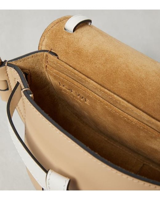 Loewe Natural Luxury Mini Gate Dual Bag In Soft Calfskin And Jacquard