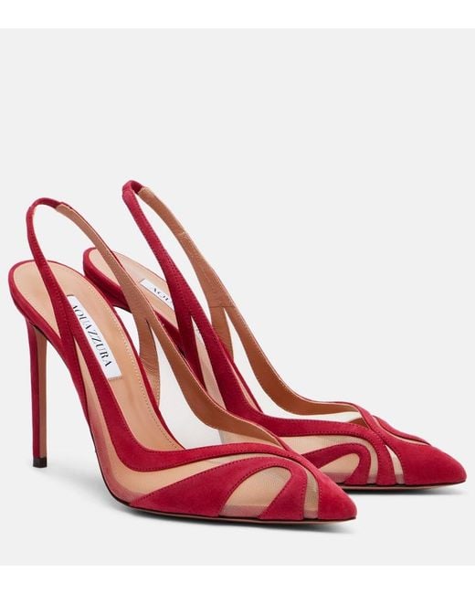 Aquazzura Red Slingback-Pumps Lune Sling 105
