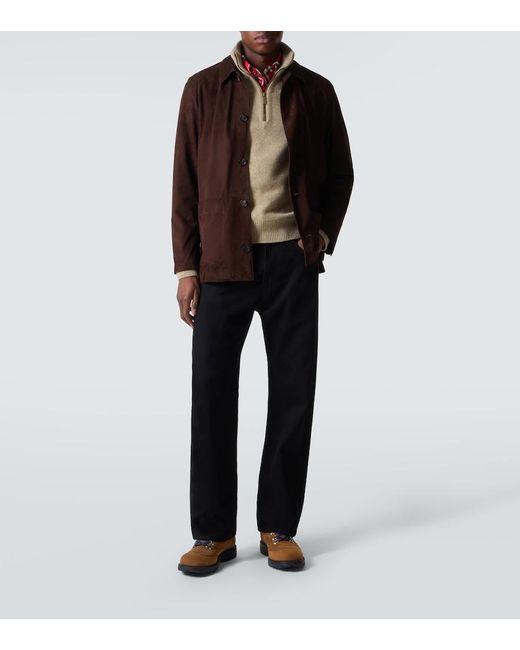 Burberry Natural Check Wool And Cashmere Half-Zip Sweater for men