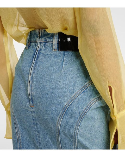 Nina Ricci Blue Denim Midi Skirt