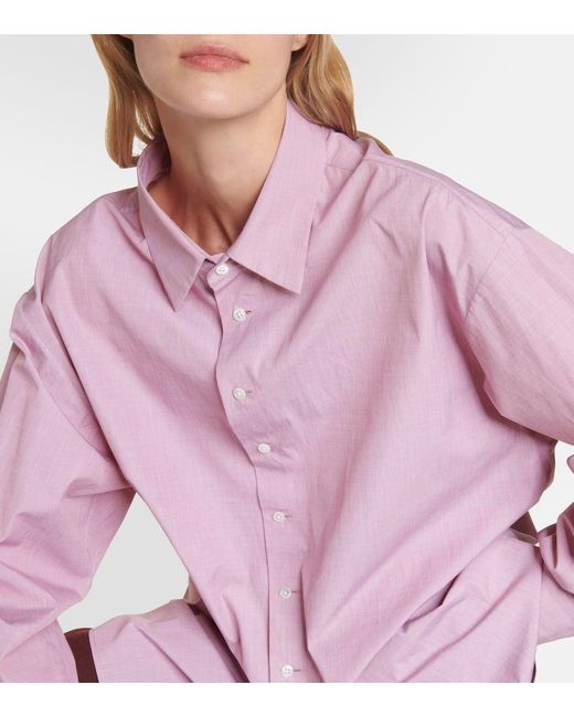 Camicia oversize Attica in popeline di cotone di The Row in Pink