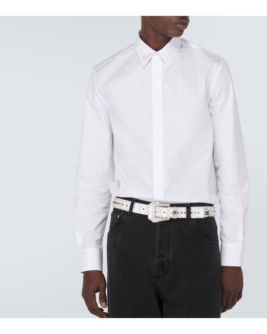 Cinturon de piel con tachuelas y cristales Givenchy de hombre de color Metallic