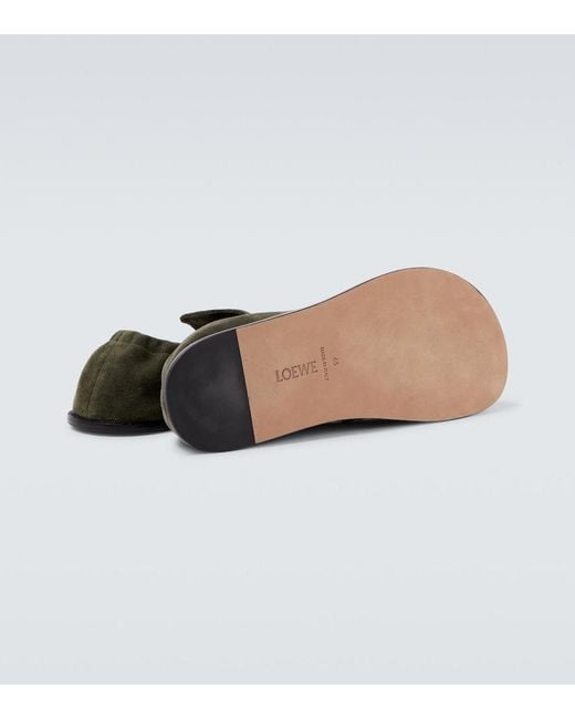 Loewe Loafers Flex Aus Veloursleder in Green für Herren