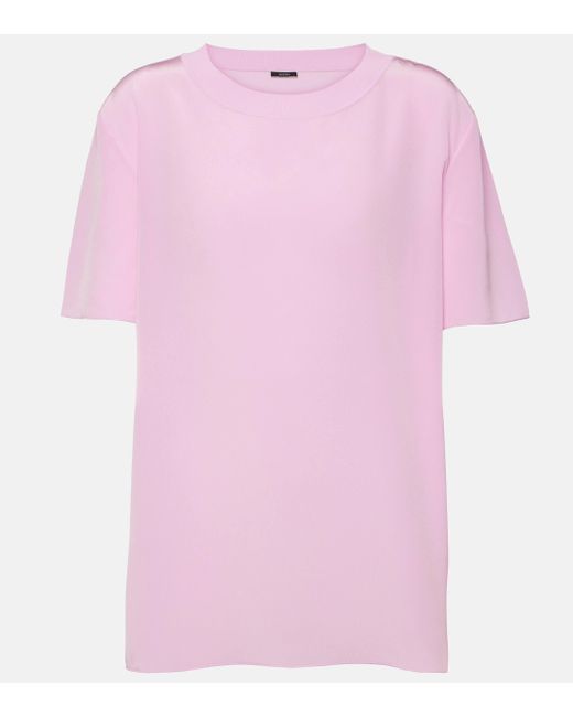 T-shirt Soie Rubin en crepe de soie Joseph en coloris Pink