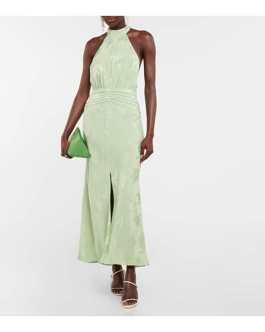 Vestido Kendra Con Cuello Halter Floral Rixo de color Green