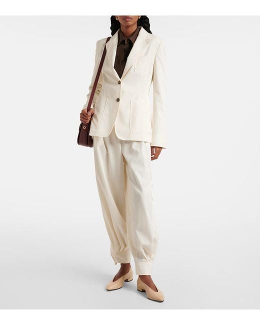 Max Mara White Coccole Cotton Pants