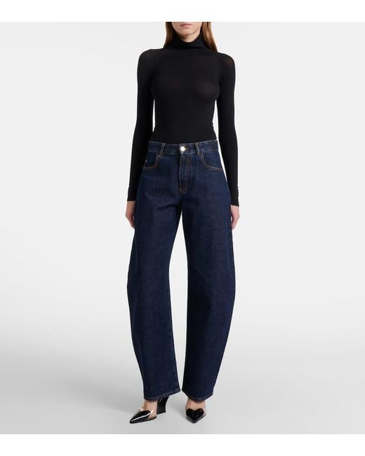 Alaïa Brown Le Cour 90 Patent Leather Wedge Mules