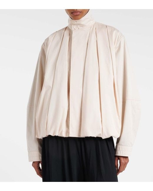 Lemaire Natural Pleated Cotton Satin Jacket