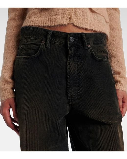 Jeans A Gamba Larga A Vita Media di Acne in Black