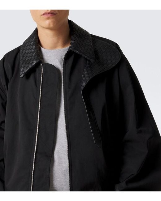 Bottega Veneta Black Intrecciato Twill Blouson Jacket for men