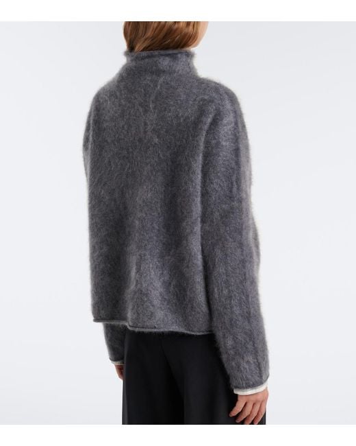 Lisa Yang Gray Sandy Cashmere Turtleneck Sweater
