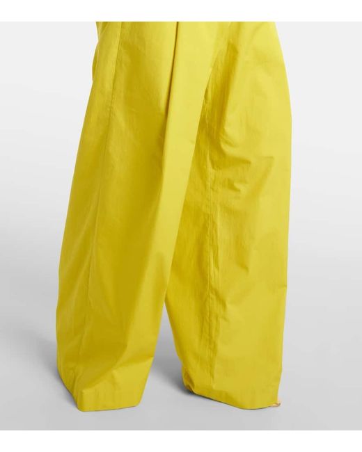 Pantalones anchos en popelin de algodon Dries Van Noten de color Yellow