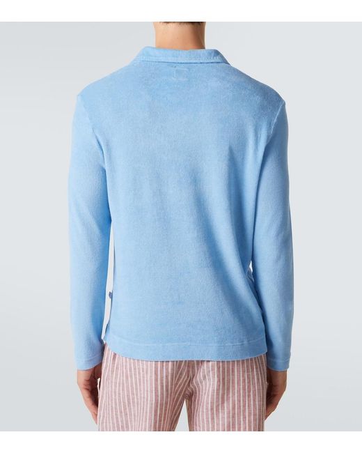 Fedeli Blue Peter Cotton Terry Polo Sweater for men
