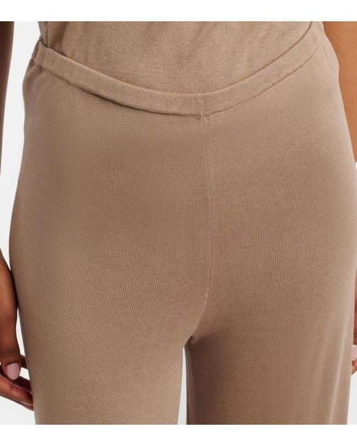 AYA MUSE Natural Esme Silk-Blend Straight Pants