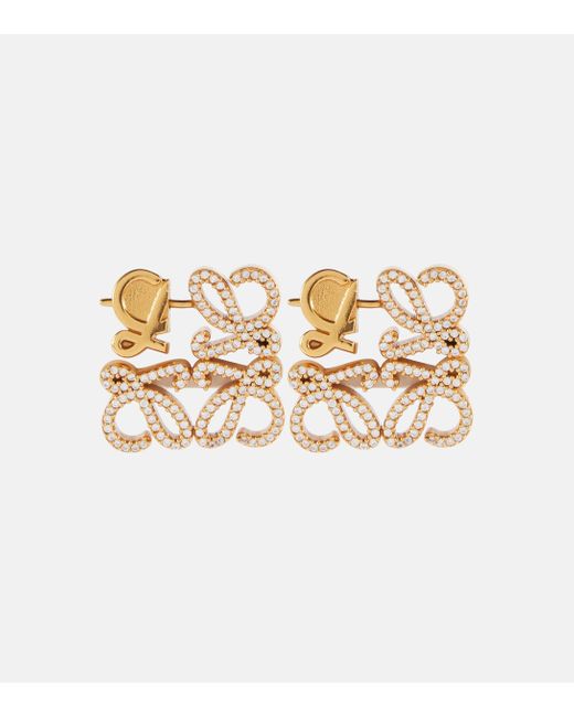 Loewe Metallic Anagram Crystal-embellished Earrings