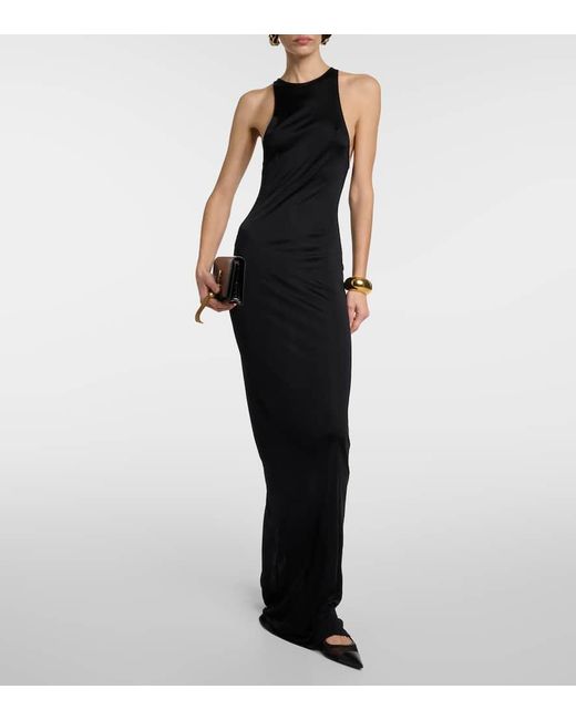 Saint Laurent Black Jersey Maxi Dress