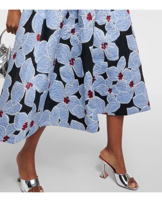 Rebecca Vallance Georgina Floral-Embroidered Midi Dress in