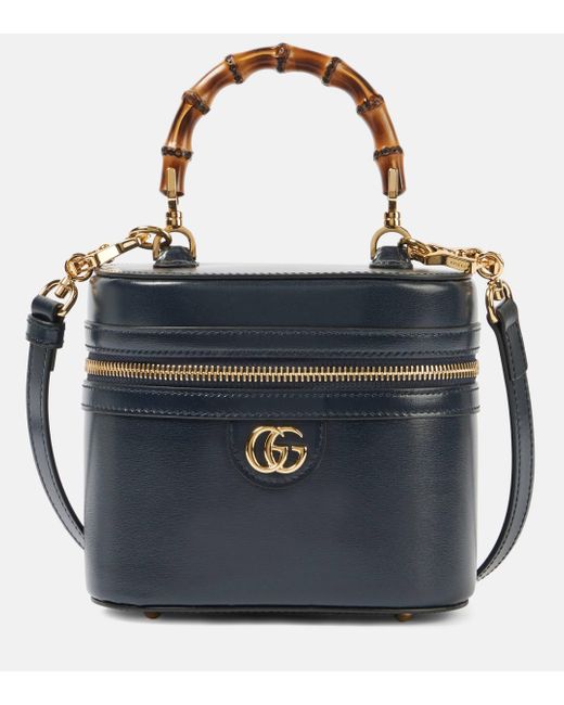 Gucci Blue Diana Small Leather Tote Bag