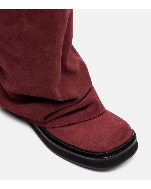 The Attico Red Robin Suede Knee-High Boots