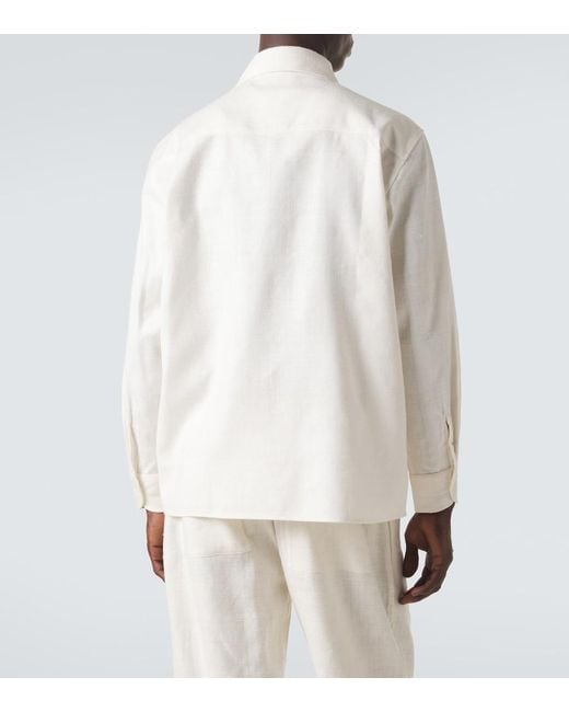 Saman Amel White Silk Shirt for men