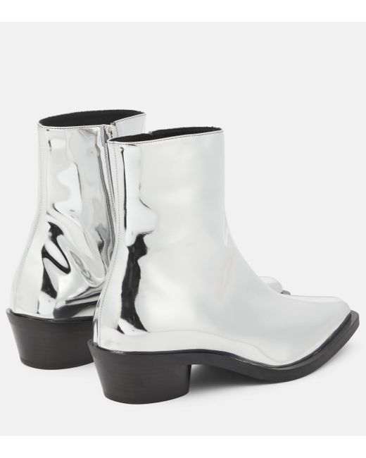 Proenza Schouler White Bronco Metallic Ankle Boots
