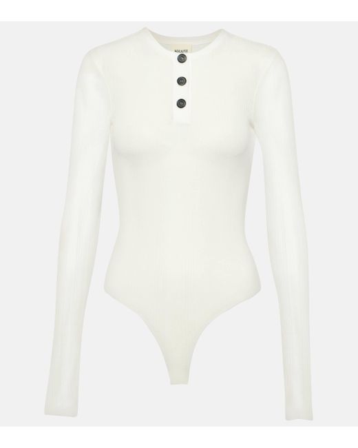 Khaite White Janelle Cotton-blend Jersey Bodysuit