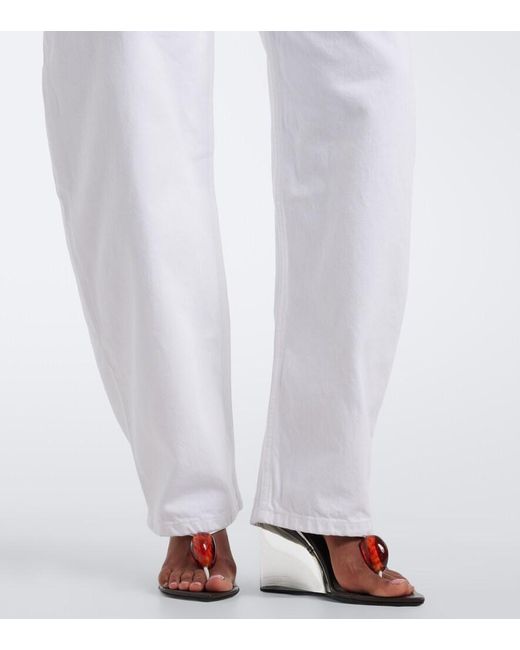 Alaïa White Barrel-Leg Jeans