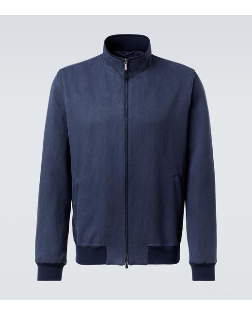 Thom Sweeney Blue Linen Blouson for men