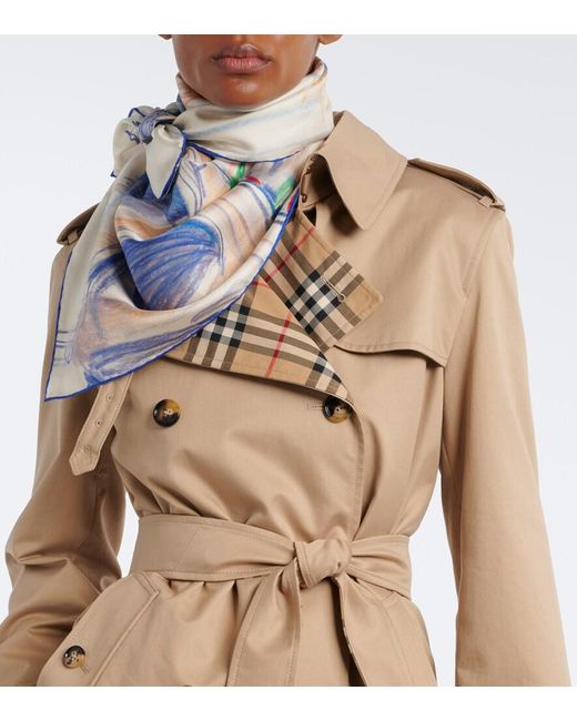 Burberry Multicolor Printed Silk Twill Scarf