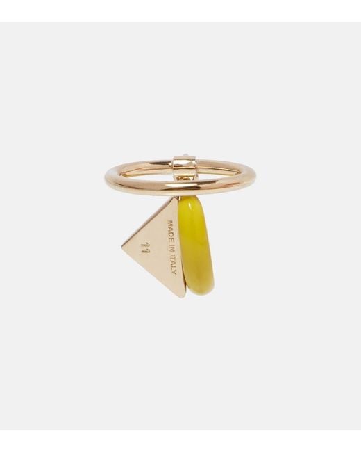 Prada White Logo Ring