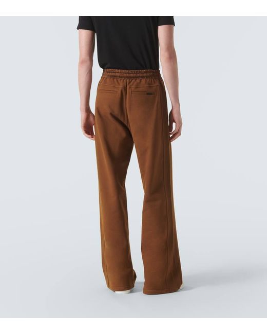 Saint Laurent Brown Cotton Fleece Sweatpants for men